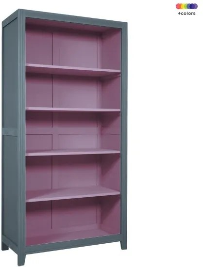 Biblioteca gri inchis/mov din lemn de pin si MDF pentru copii 180 cm Parisienne Laurette