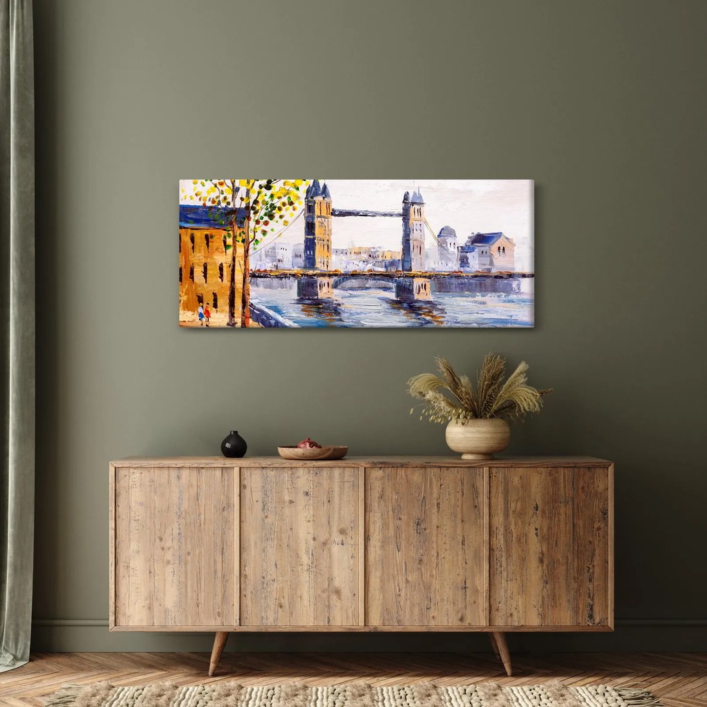 Tablou - Pictură oraș (120x50 cm)
