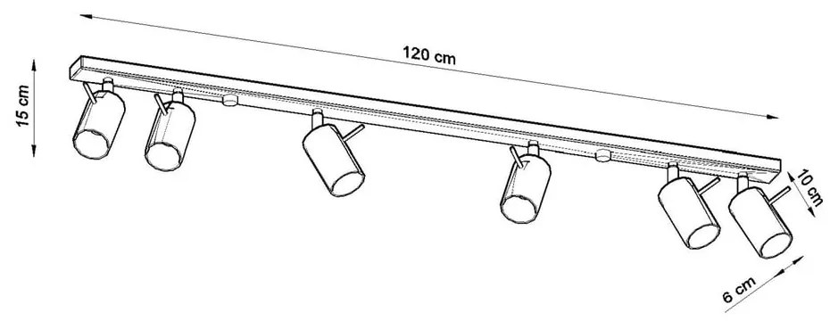 Lustră Nice Lamps Etna 6L, negru