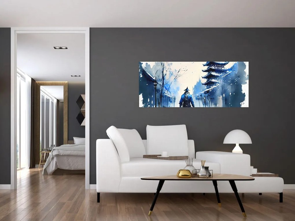 Tablou - Samurai, aquarel (120x50 cm)
