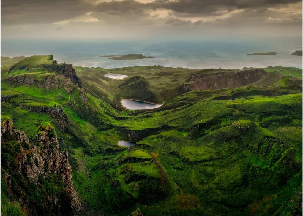 Tablou pe sticlă - Quiraing, Scoția (70x50 cm)