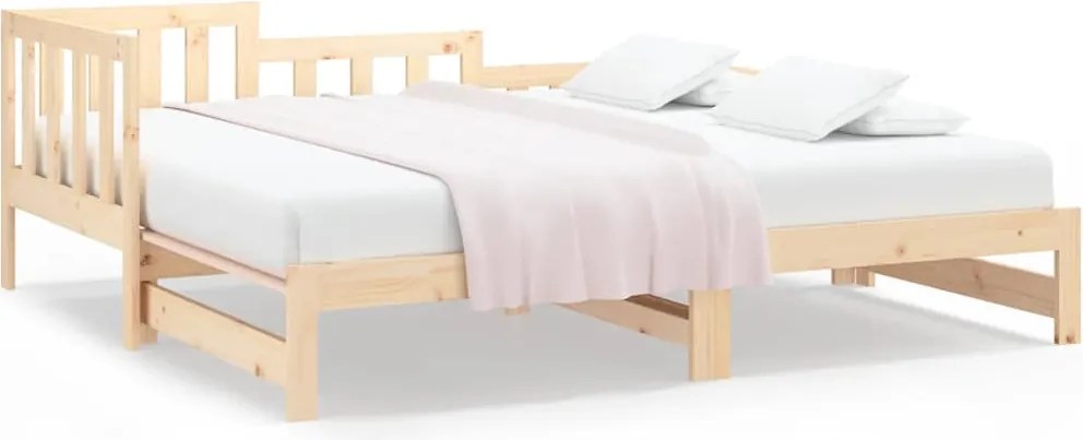 vidaXL Pat de zi extensibil, 2x(90x200) cm, lemn masiv de pin