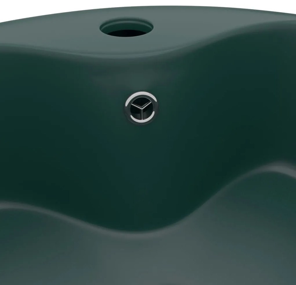 Chiuveta de lux cu preaplin verde inchis mat 36x13 cm ceramica matte dark green
