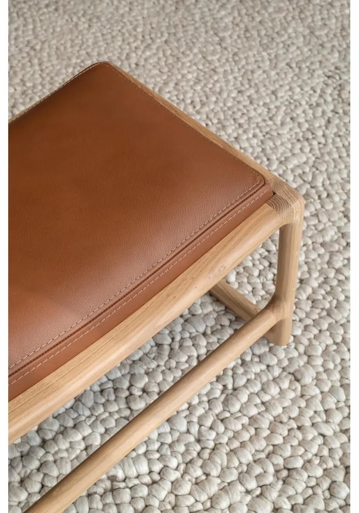 Scaun/taburet cu construcție din lemn de stejar Gazzda Dedo, verde