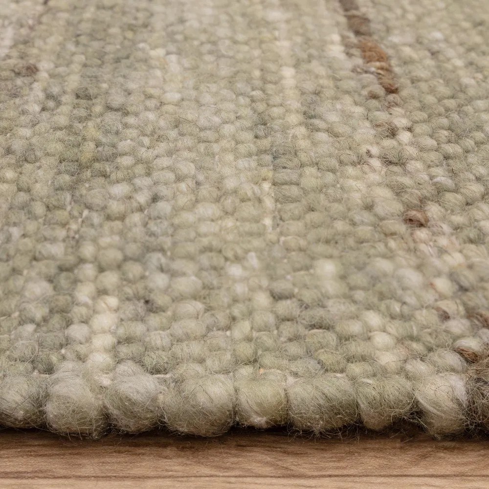 Covor kaki reversibil, țesut manual din amestesc de lână 120x170 cm Birkdale Pistachio – Asiatic Carpets