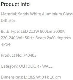 Aplica LED pentru exterior design modern IP54 Soho alb