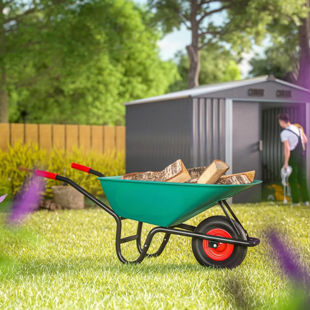 Roabă GREG cu cuvă din plastic, max. 100l/250kg, verde/negru Gardebruk