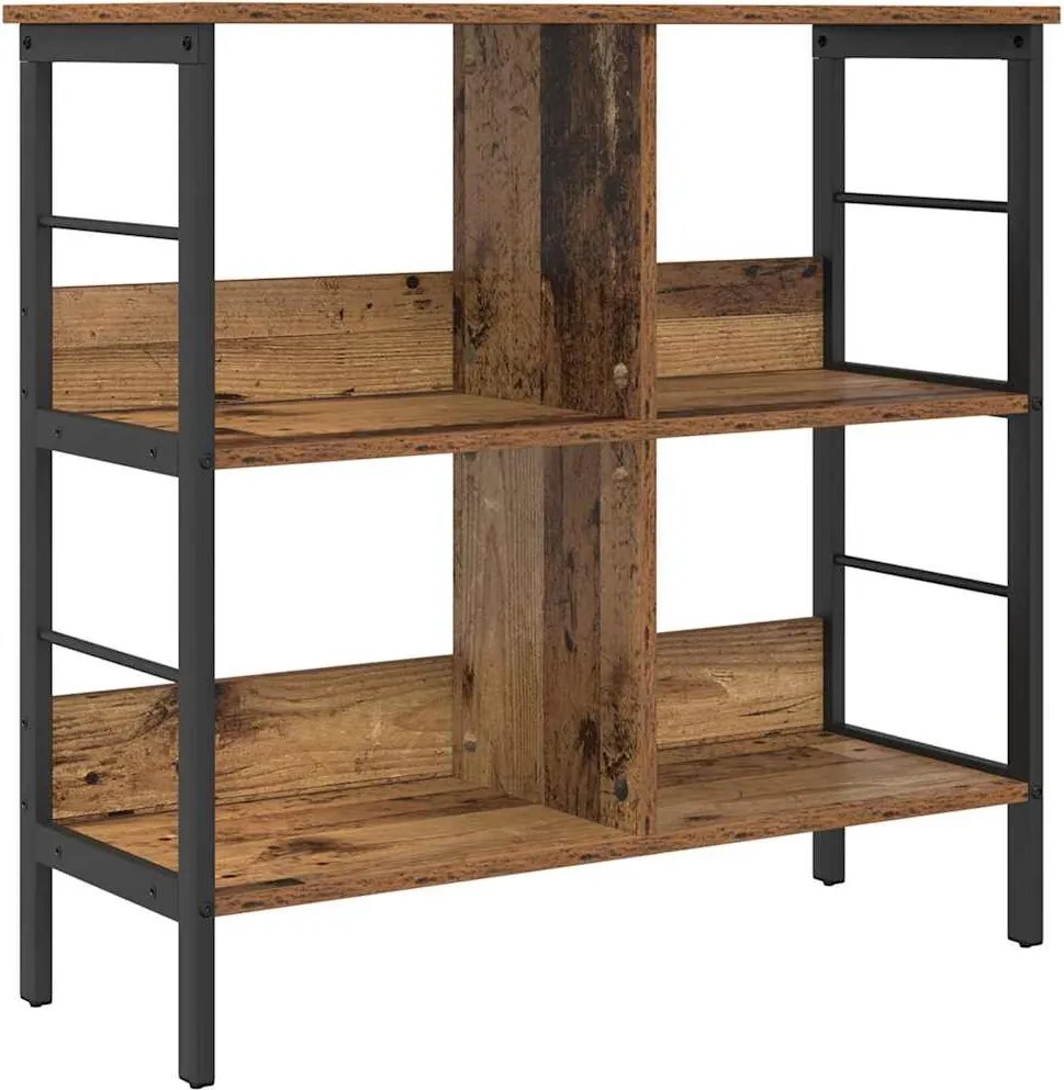 vidaXL Raft pentru cărți Lemn Vechi 82 x 32 x 79 cm Lemn compozit