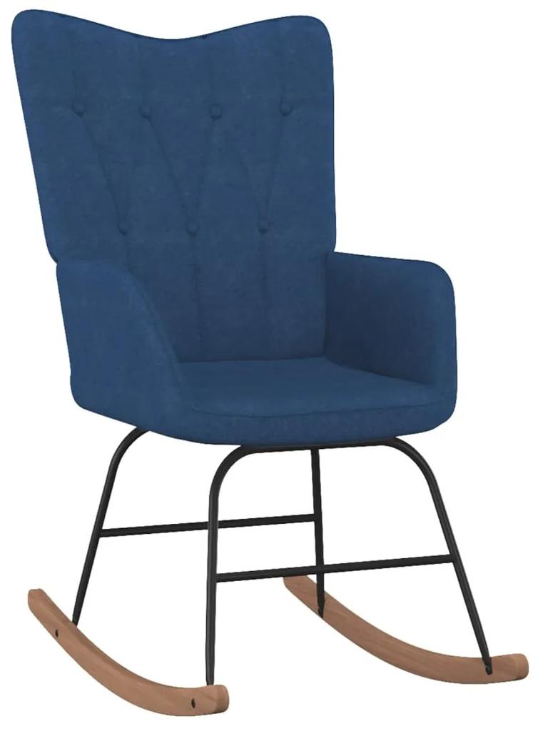 Scaun balansoar cu taburet, albastru, textil 1, Albastru, Cu suport de picioare