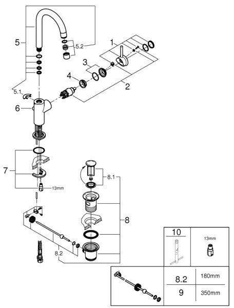 GROHE 23783000 - Baterie pentru lavoar START CLASSIC, 311 mm, crom lucios