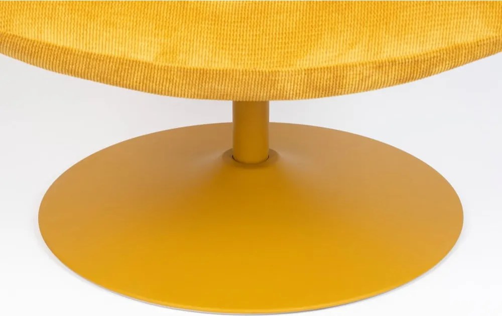 Fotoliu galben ocru cu tapițerie din catifea Bubba – Zuiver