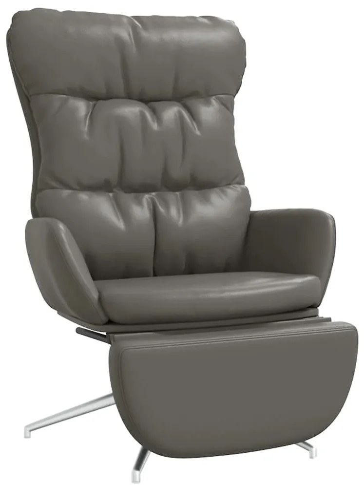 3097582 vidaXL Scaun relaxare cu taburet maro piele naturală/piele ecologică