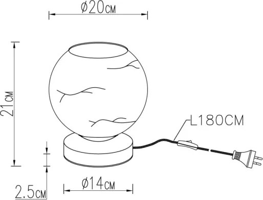 Globo 15999MT - Lampă de masă RAGUSA 1xE27/60W/230V