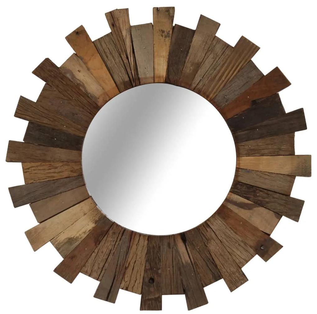 Oglinda de perete, 50 cm, lemn masiv reciclat