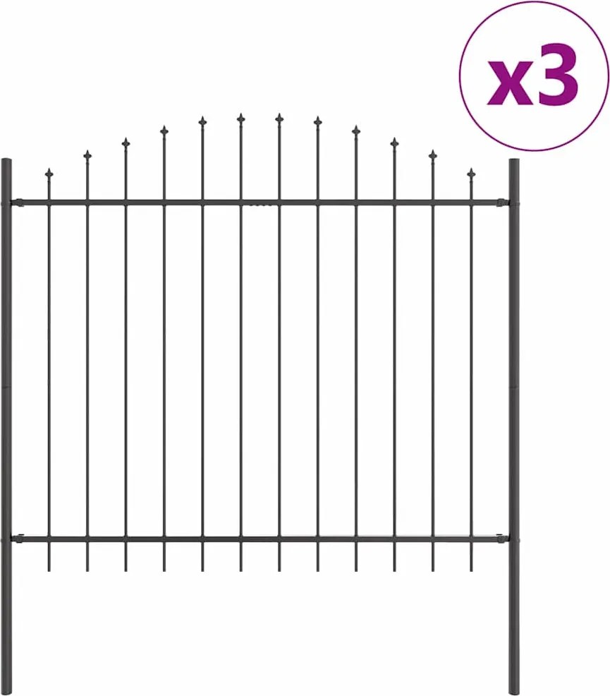 vidaXL Gard de Grădină 3 pcs Gri 170 x 190 cm