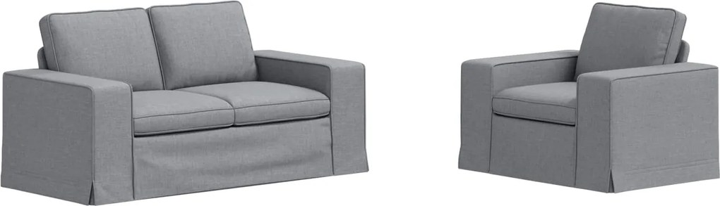 vidaXL Set de canapea 2 pcs Gri deschis 182 x 80 x 82 cm țesătură
