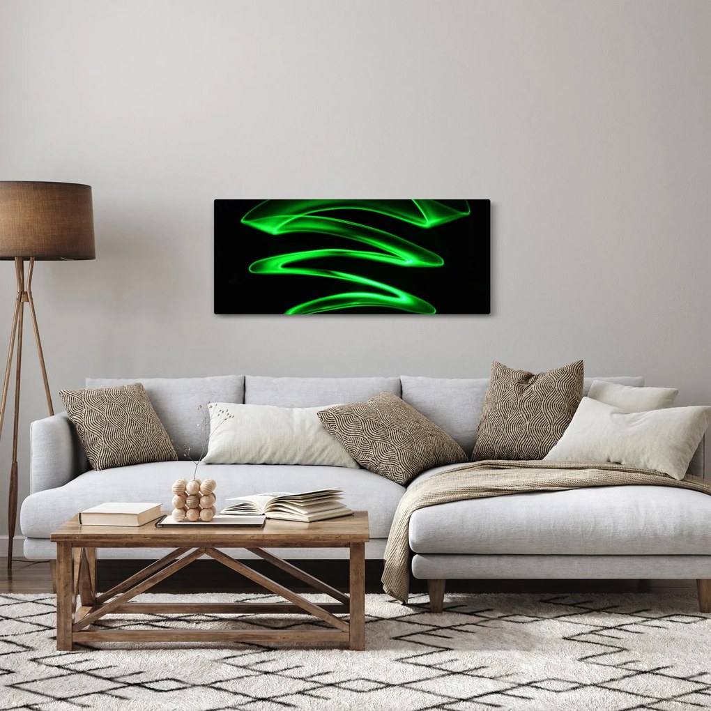 Tablou - valuri neon (120x50 cm)