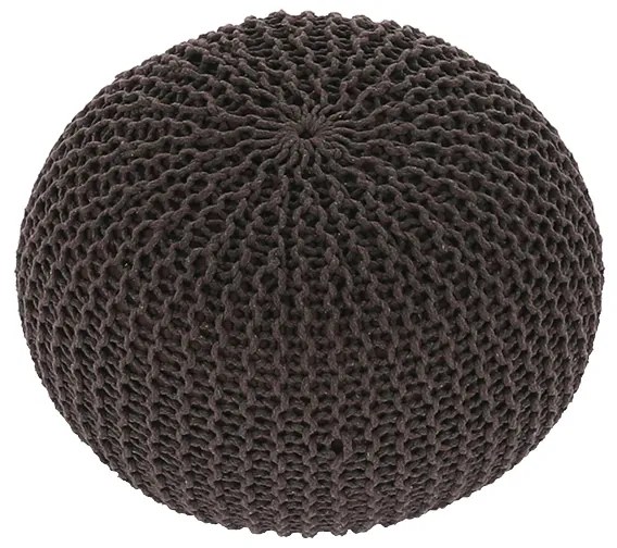 Pouf tricotat bumbac Culoare Maro, TAMAN TYP 2