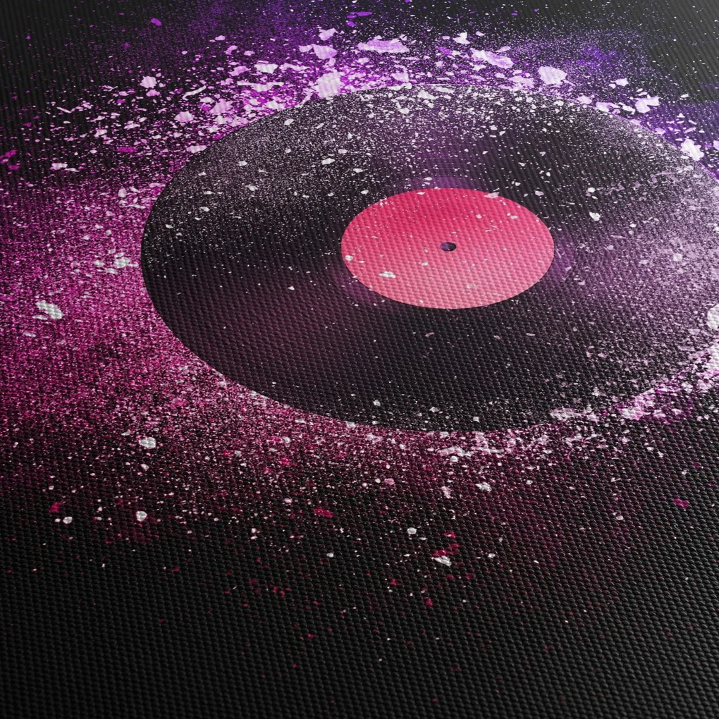 Tablou - Disc de vinil roz-violet (90x60 cm)