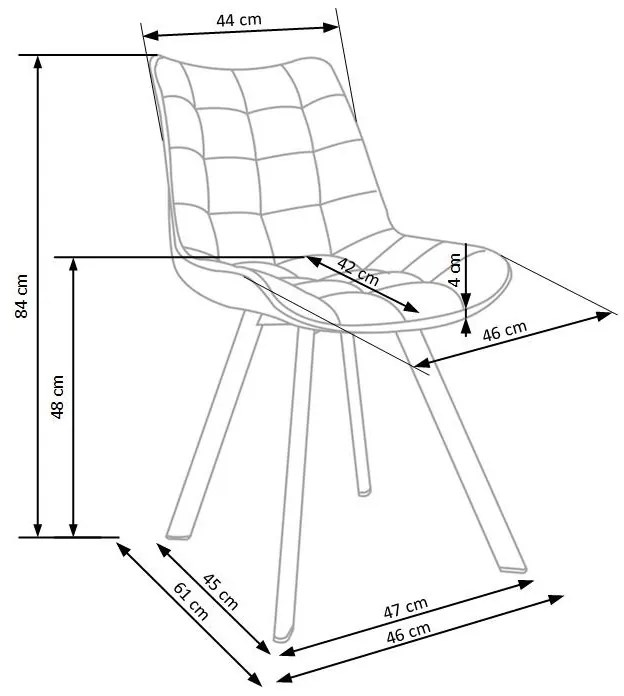 Scaun de bucaterie Jordan, gri/negru