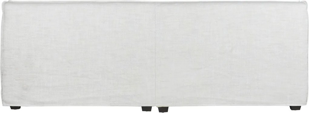 Canapea cu 3 locuri din in, alb, husă detașabilă și perne moi pe spătar, 86 x 260 x 110 cm, „Orléans”