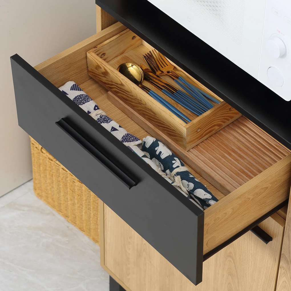 HOMCOM 180cm Kitchen Cupboard, Freestanding  Storage Cabinet with Soft Close Doors, Adjustable Shelves and Drawers | Aosom Romania