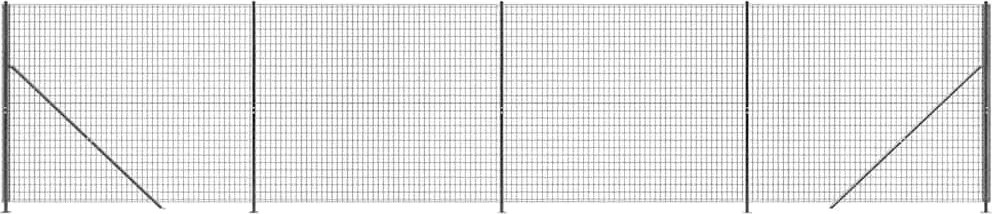 vidaXL Gard plasă de sârmă cu bordură, antracit, 1,4x10 m