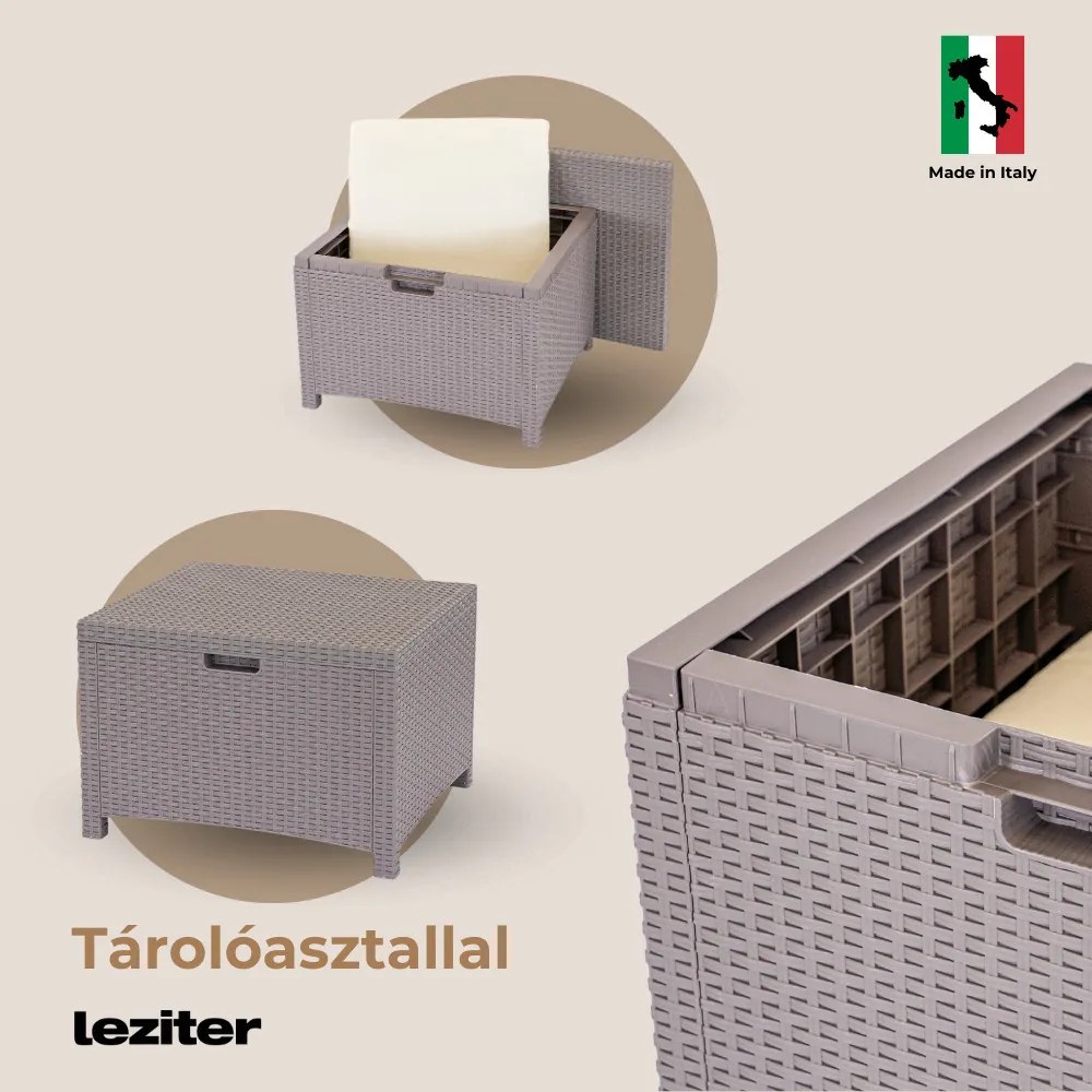 Set de mobilier de grădină Venus II cu 6 locuri, grafit cappuccino