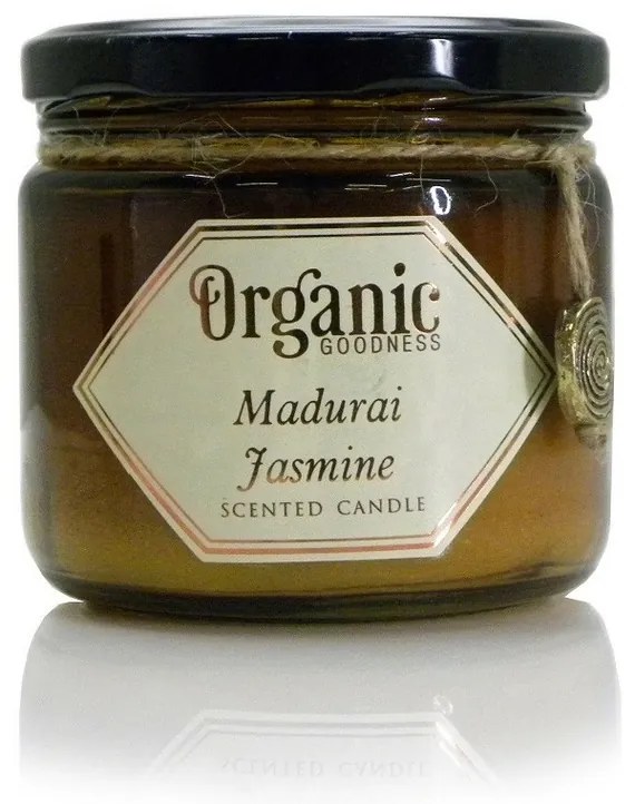 Lumânare organică Madurai Jasmine 200 g în sticlă nuanță chilimbar