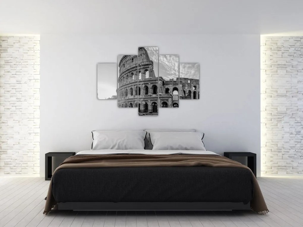 Tablou - Colosseum din Roma, alb-negru (150x105 cm)