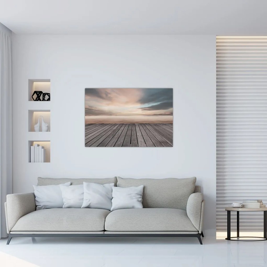 Tablou - Pier la apus de soare (90x60 cm)