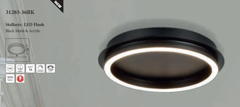 Plafoniera LED design modern Stellaris negru