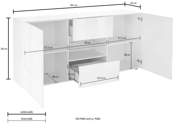Comodă SERIAN gri beton