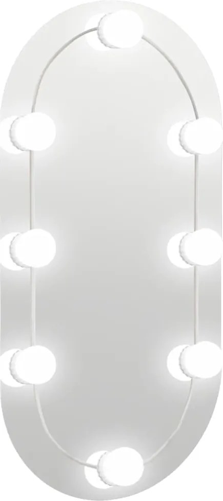 vidaXL Oglindă cu lumini LED, 60x30 cm, sticlă, oval
