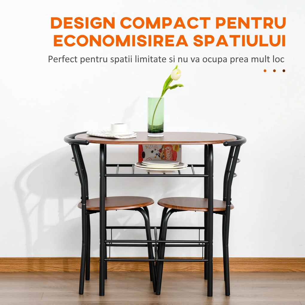 Set de masa cu scaune HOMCOM, mobilier pentru bucatarie | Aosom Romania