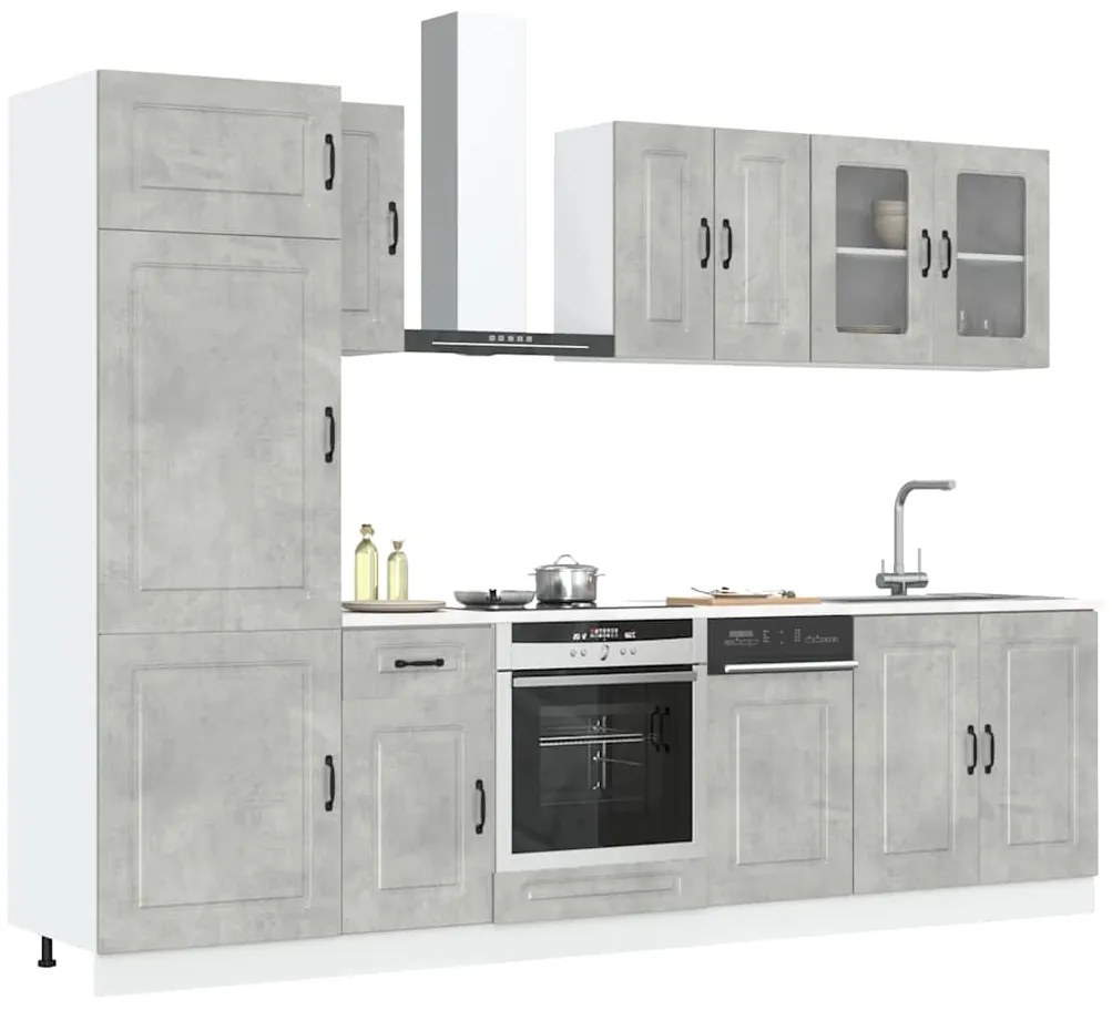 vidaXL Set dulapuri de bucătărie 8 piese „Kalmar” gri beton Lemn
