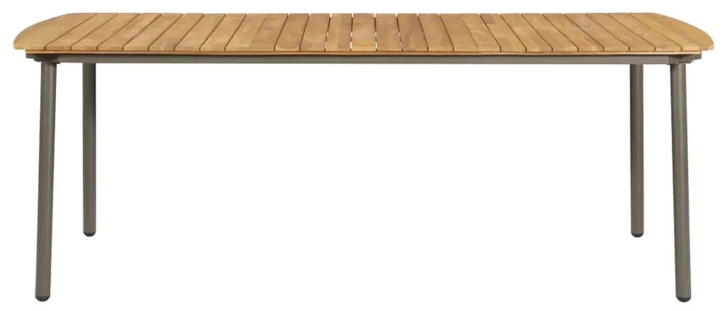 47297 vidaXL Masă de grădină, 200x100x72 cm, lemn masiv de acacia și oțel