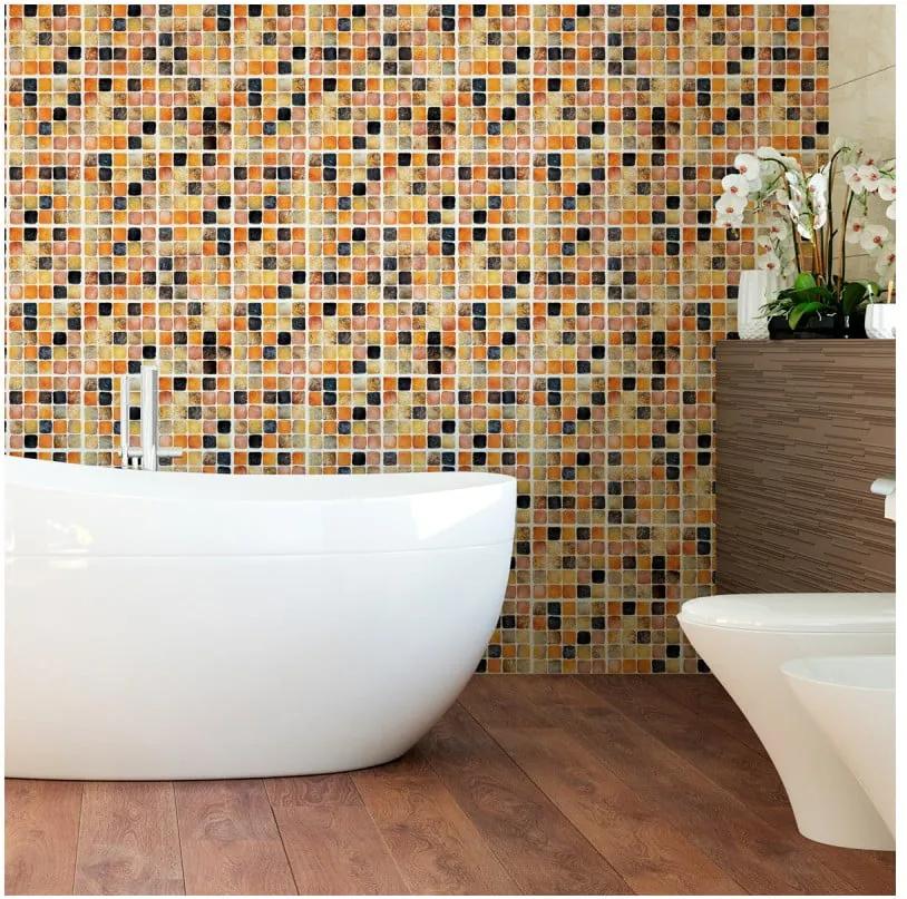 Set 9 autocolante de perete Ambiance Tiles Mosaics Sanded Grade, 10 x 10 cm