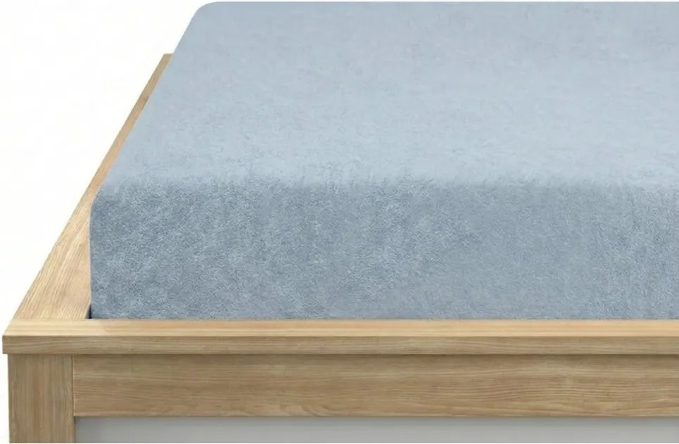 Cearsaf Frotir cu elastic EXCLUSIVE 180 x 200 cm albastru deschis