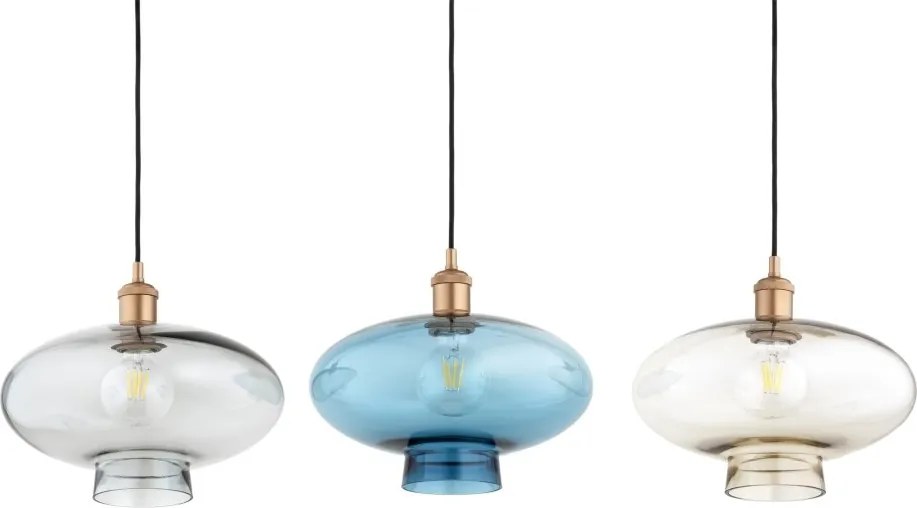 Lustra/pendul design decorativ TRESCO cupru/blue