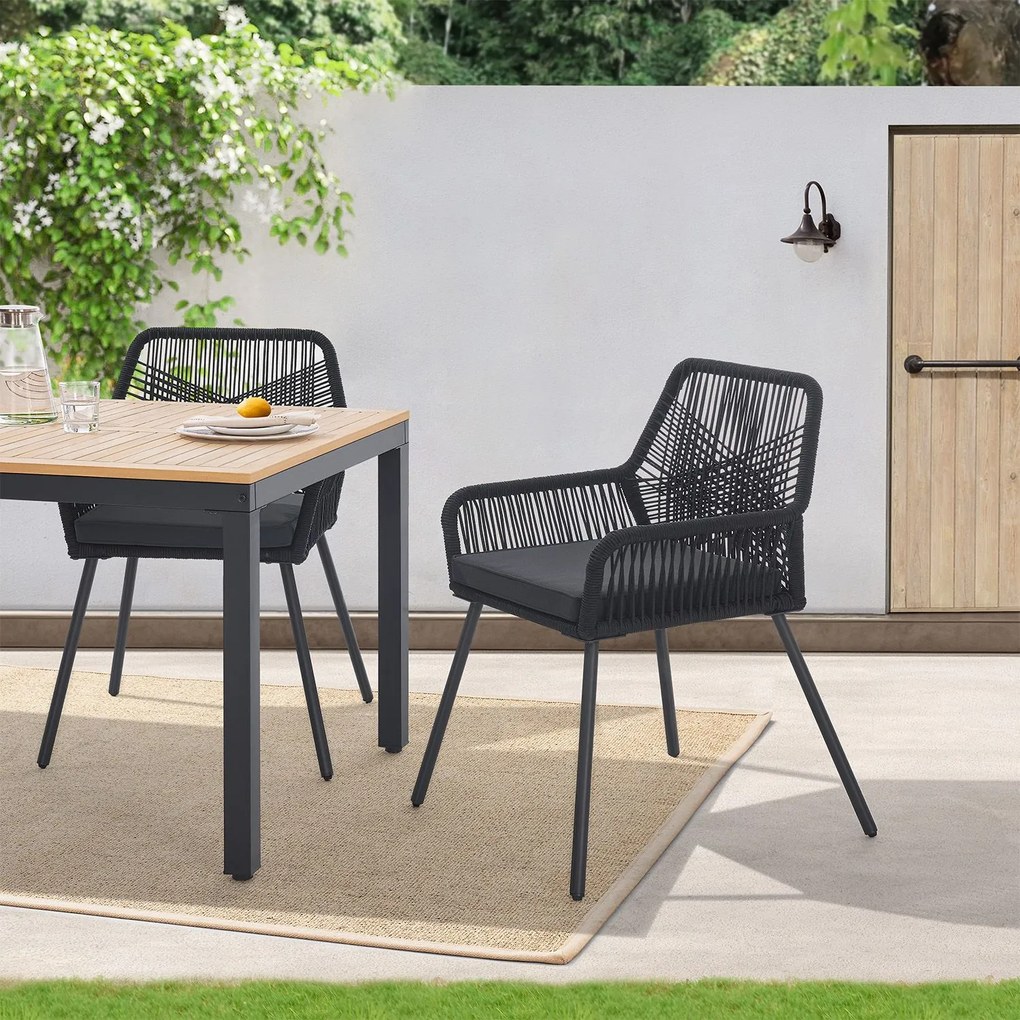 Jusky Scaune metalice Kastos 2 buc - negru