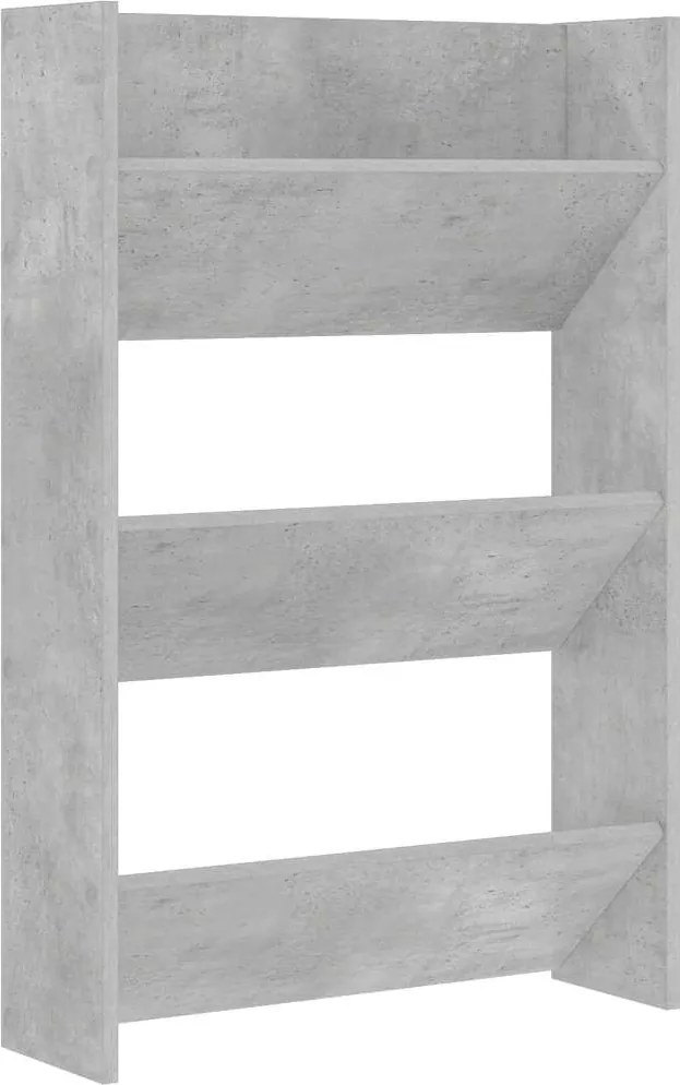 vidaXL Pantofar de perete, gri beton, 60x18x90 cm, PAL