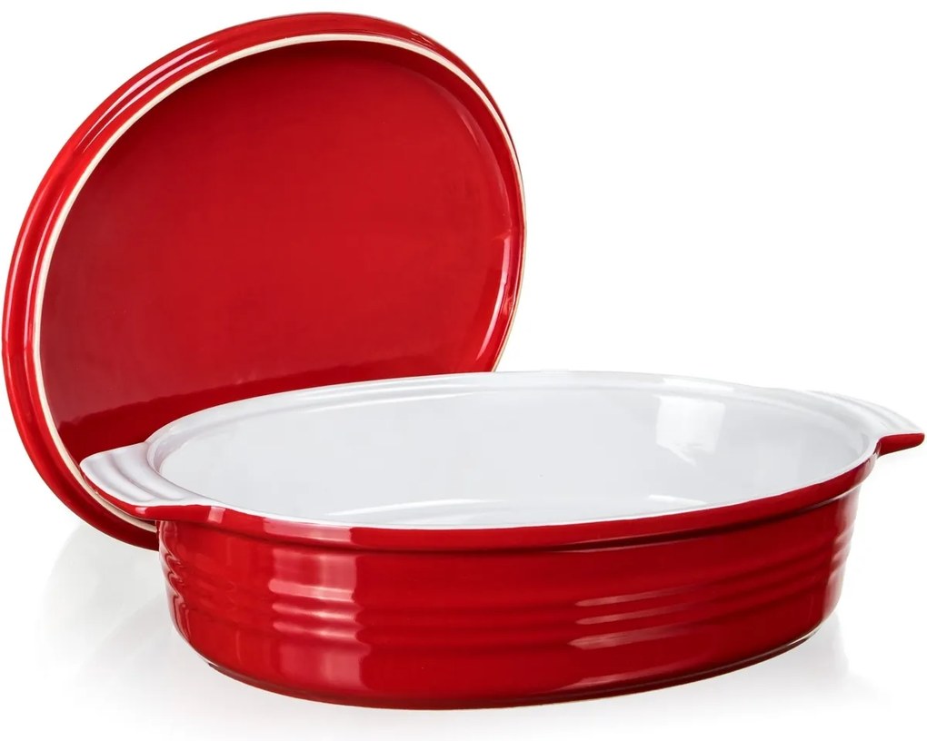 Foma ovală cu capac Banquet Culinaria Red 3,6 l, 3,6 l