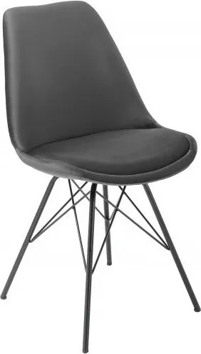 Set 4 scaune moderne Scandinavia catifea gri