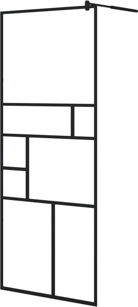 vidaXL Paravan de duș walk-in negru 80x195 cm sticlă ESG transparentă