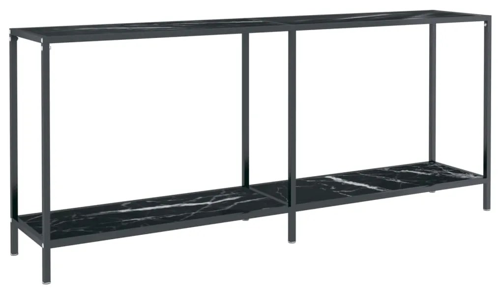 331705 vidaXL Masă consolă,negru, 180x35x75,5 cm, sticlă securizată