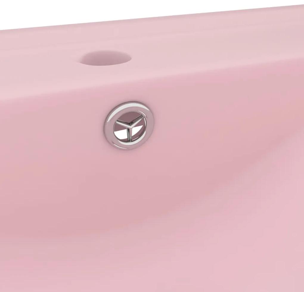 Chiuveta baie lux orificiu robinet roz mat 60x46 cm ceramica matte pink