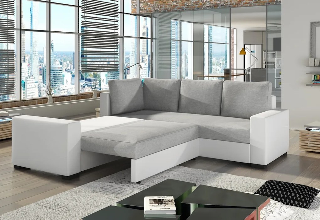 Supermobel Canapea pe colț CANIS, 240x90x240, berlin01/soft017white