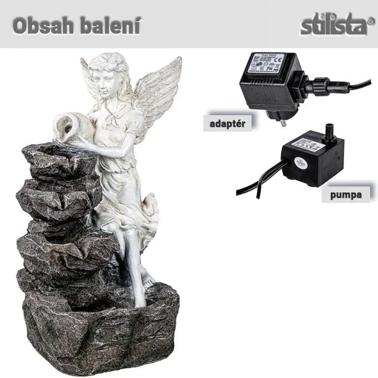 STILISTA Fântână de grădină Angel, 35 x 32 x 49 cm