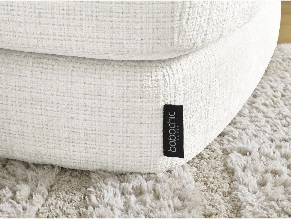 Colțar alb cu tapițerie din chenille (cu colț pe partea dreaptă/cu șezlong) Leonore – Bobochic Paris